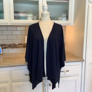 New Chico’s Navy Blue Knit Cardigan Open Front Size XL